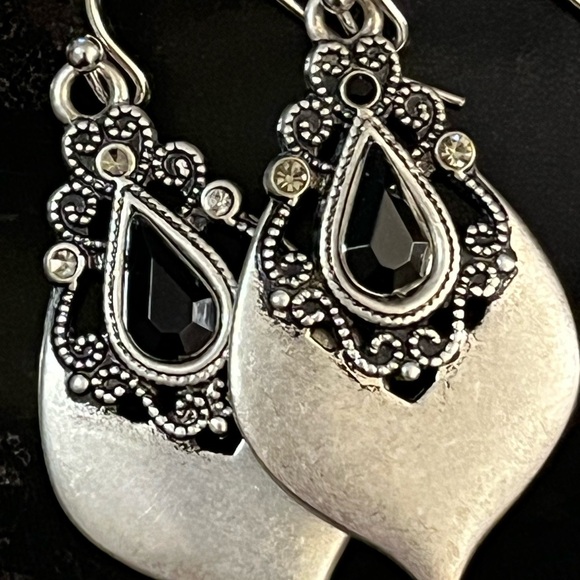 Lia Sophia Jewelry - Lia Sophia Black and Silver Ornate Earrings